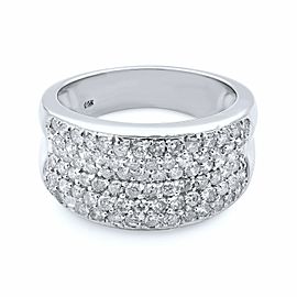 True 14K White Gold Diamond Wide Band 1.00ct Size 7