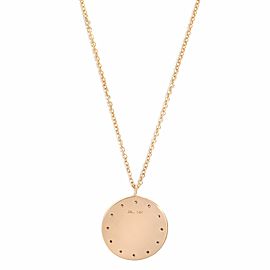 14K Rose Gold Round Diamond 0.09cttw Circle Disc Pendant 19 Inch Necklace