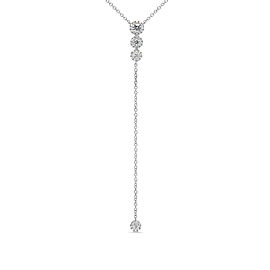 Rachel Koen 14K White Gold Composite Diamond 0.29cttw Lariat 19 Inch Necklace