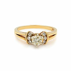 True Round Cut Diamond Accented Engagement Womens Ring 0.45 Cttw