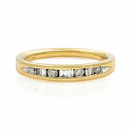 True 14K Yellow Gold 0.25 Cttw Diamonds Ladies Wedding Band Ring Size 7