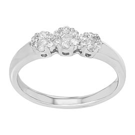 True 14k White Gold 0.30 Cttw Diamonds Women's Ring Size 6.75