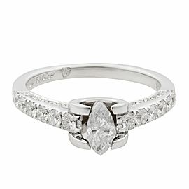 True 14K White Gold Diamond Accented Ladies Engagement Ring 1.05 Cttw