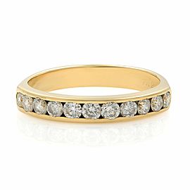 True 14K Gold Round Cut Diamond Wedding Band Womens Ring 0.38Ctw Size 6.5