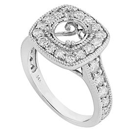 True 14K White Gold Diamond Accented Pave Engagement Ring Casting 3.97 Cttw Size 9.75