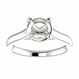 Rachel Koen Solitaire Round Cut Engagement Ring Mounting 14K White Gold size 6.5