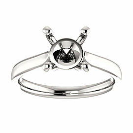 Rachel Koen Four Prong Cathedral Round Engagement Ring Mounting 14K White Gold