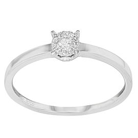 True 18k White Gold Diamond Engagement Ladies Ring Bliss 0.10Cttw Size 6.5