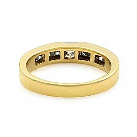 Tiffany & Co 18K Yellow Gold Princess Cut Diamond Stack Ring 0.77cts SZ 6