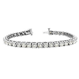 Rachel Koen Ladies Diamond Tennis Bracelet Round Diamonds 9.75 cttw White Gold