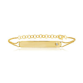 Rachel Koen Yellow Gold Plate Bracelet With Round Cut Diamond 0.02cttw