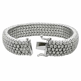 Rachel Koen 14K White Gold Flexible Diamond Tennis Bracelet 27.80cts