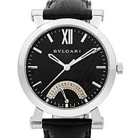 Bvlgari Sotirio Retrograde Steel Black Dial Automatic Mens Watch SB42SDR