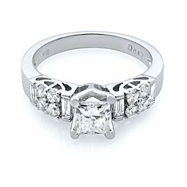 True 18K White Gold Princess Cut Diamond Engagement Ring 1.00 ct.t.w.