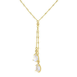 Cassis 18K Yellow Gold with Diamonds and Moonstones Necklace