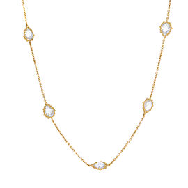 14K Yellow Gold with Quartz Necklace