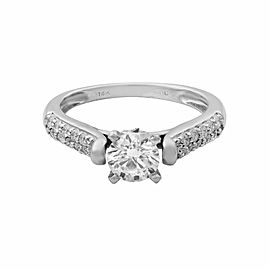 Rachel Koen 14K White Gold 0.75cttw Diamond Engagement Ring Size 4.75