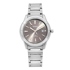 Pulsar Date Stainless Steel Grey Dial Quartz Mens Watch VX42-X324