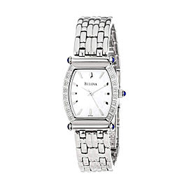 Bulova Diamond White MOP Sticks Dial Steel Quartz Ladies Watch 96R39