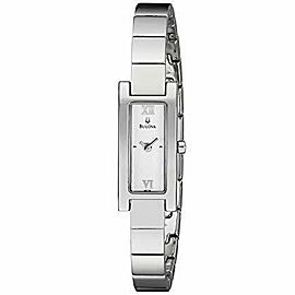 Bulova Steel Silver Roman Rectangle Dial Quartz Ladies Watch 96T08