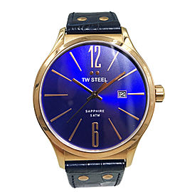 TW Steel Slim Line Rose Gold Stainless Steel Blue Dial Quartz Mens Watch TW1305