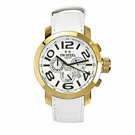 TW Steel Men's 'Grandeur' Quartz Gold-Tone and Leather Casual Watch TW55