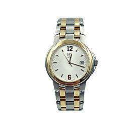 ESQ Swiss Steel Two Tone Silver Sunray Dial Quartz Mens Dress Watch 07300747