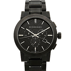 Burberry Chronograph Ion Plated Steel Gray Dial Quartz Mens Watch BU9354