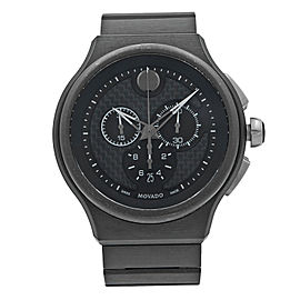 Movado Parlee Carbon Fiber Sticks Dial Titanium Peek Quartz Mens Watch 0606929