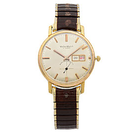 Walter 18k Gold Plated Steel Day Date Expansion Bracelet Hand Wound Mens Watch