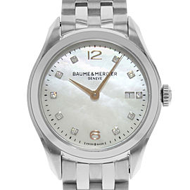 Baume & Mercier Clifton MOP Diamond Dial Steel Quartz Ladies Watch MOA10176