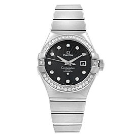 Omega Constellation 18K White Gold Black Dial Ladies Watch 123.55.31.20.51.001