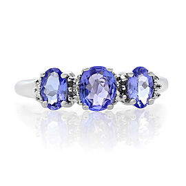 Rachel Koen 14K White Gold 0.86cttw Tanzanite Diamond Accent Ring SZ7