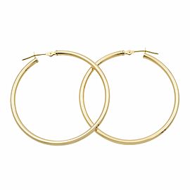 Rachel Koen 14K Yellow Gold Medium Hoop Earrings 1.75inch