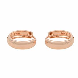 Rachel Koen 14K Rose Gold Small Wide Hinged Huggie Hoop Earrings 12mm