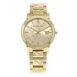 Burberry The City Gold Ion Plated Steel Gold Dial Quartz Unisex Watch BU9038