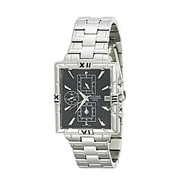 Pulsar Chronograph Rectangular Black Dial Stainless Steel Mens Watch PF8289