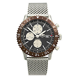 Breitling Chronoliner GMT Steel Brown Bezel Grey Dial Watch Y2431033/Q621-152A