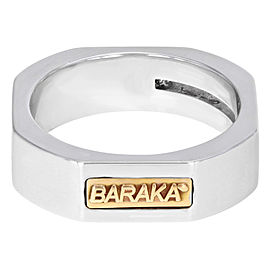 Baraka 18K White Gold Round Cut Diamond Wedding Band Unisex Ring Size 5.5