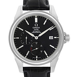 Omega DeVille Stainless Steel Leather Black Dial Automatic Mens Watch 4832.50.31