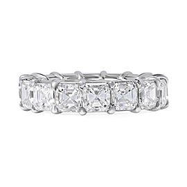 True Platinum Asscher Cut Diamond Eternity Wedding Band Ring 8.13cttw Size 6