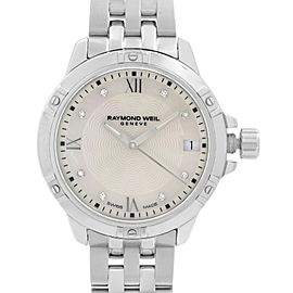 Raymond Weil Tango 30mm Steel Diamond White MOP Dial Ladies Watch 5960-ST-00995