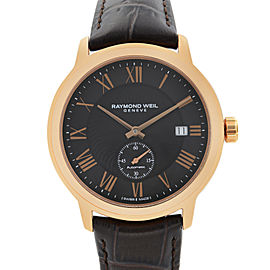 Raymond Weil Maestro Rose Gold Tone Steel Black Dial Mens Watch 2238-PC5-00209