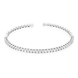 True 14K White Gold Diamond Ladies Cuff Bracelet 1.88cttw