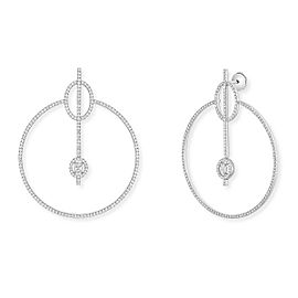 Messika Glam'Azone 18k White Gold Pave Diamond Earrings 2.52cttw