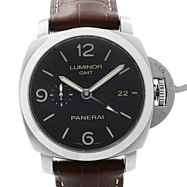 Panerai Luminor 1950 3-Days GMT Steel Black Dial Automatic Mens Watch PAM00320