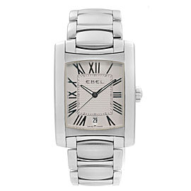 Ebel Brasilia Stainless Steel White Roman Numeral Dial Quartz Men Watch E9255M41