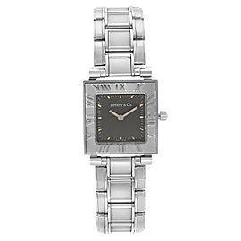 Tiffany & Co. Atlas 23mm Square Stainless Steel Black Dial Ladies Quartz Watch