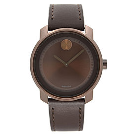 Movado Bold 42.5mm Steel Gunmetal Brown Dial Quartz Unisex Watch 3600377