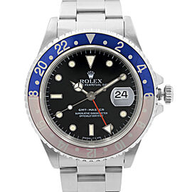 Rolex GMT-Master Steel Pepsi Bezel Black Dial Automatic Mens Watch